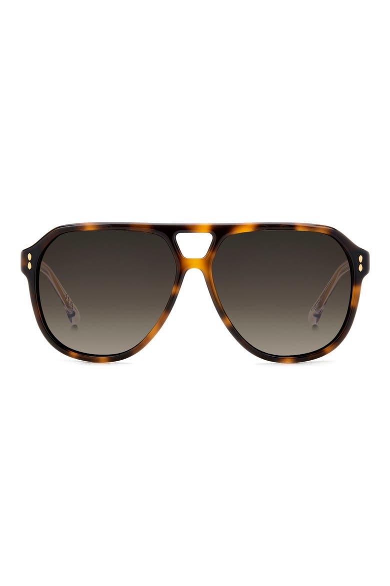 60mm Gradient Pilot Sunglasses, Main, color, HAVANA/ BROWN SF