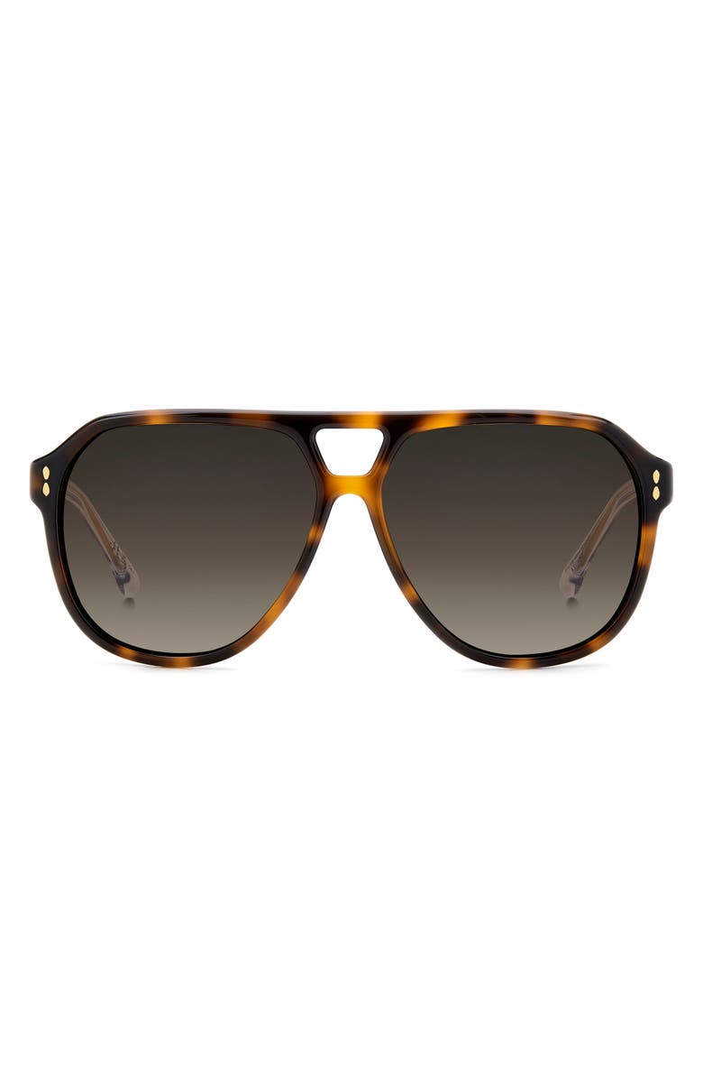 Isabel Marant 60mm Gradient Pilot Sunglasses, Main, color, Havana/ Brown Sf