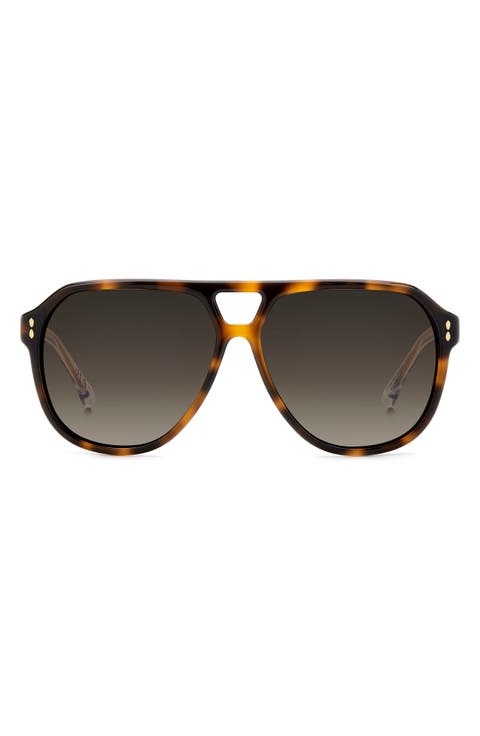 60mm Gradient Pilot Sunglasses