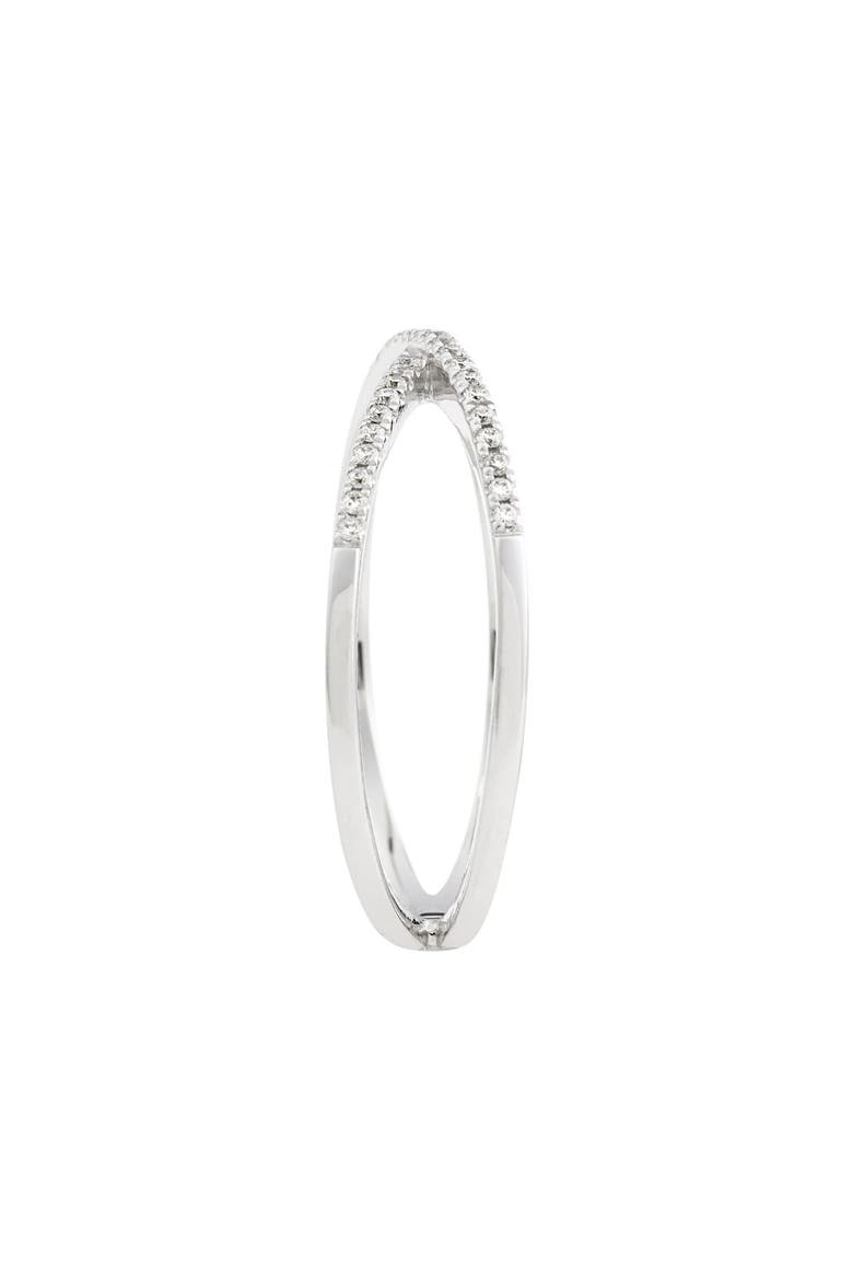 Stackable Crossover Diamond Ring (Nordstrom Exclusive), Alternate, color, WHITE GOLD