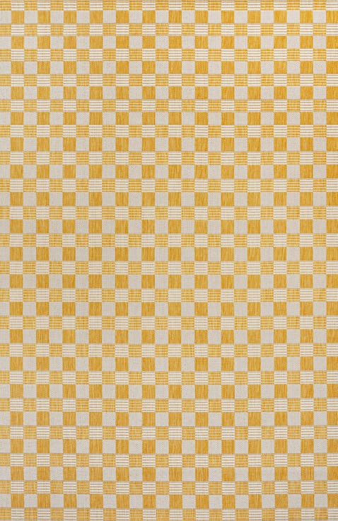 Aimee Traditional Cottage Checkerboard Indoor/Outdoor Area Rug