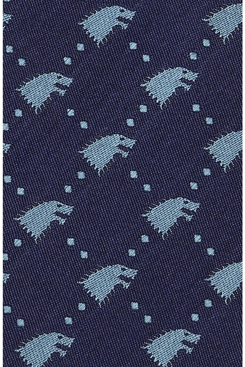 Stark Direwolf Silk Tie, Alternate, color, NAVY
