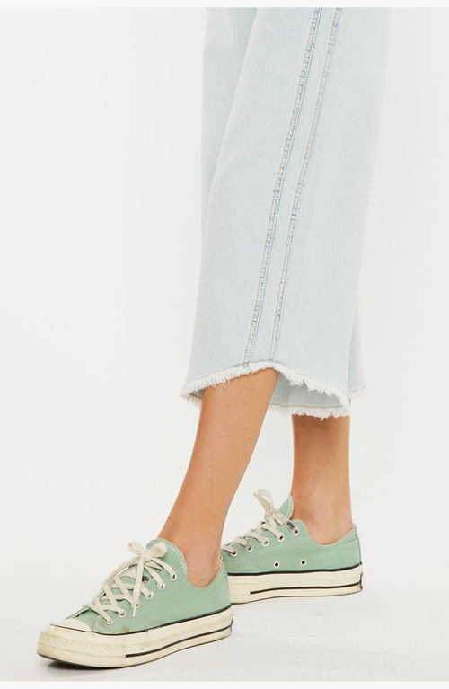 Kancan Arnie High Rise Crop Gaucho Pants In Light Wash