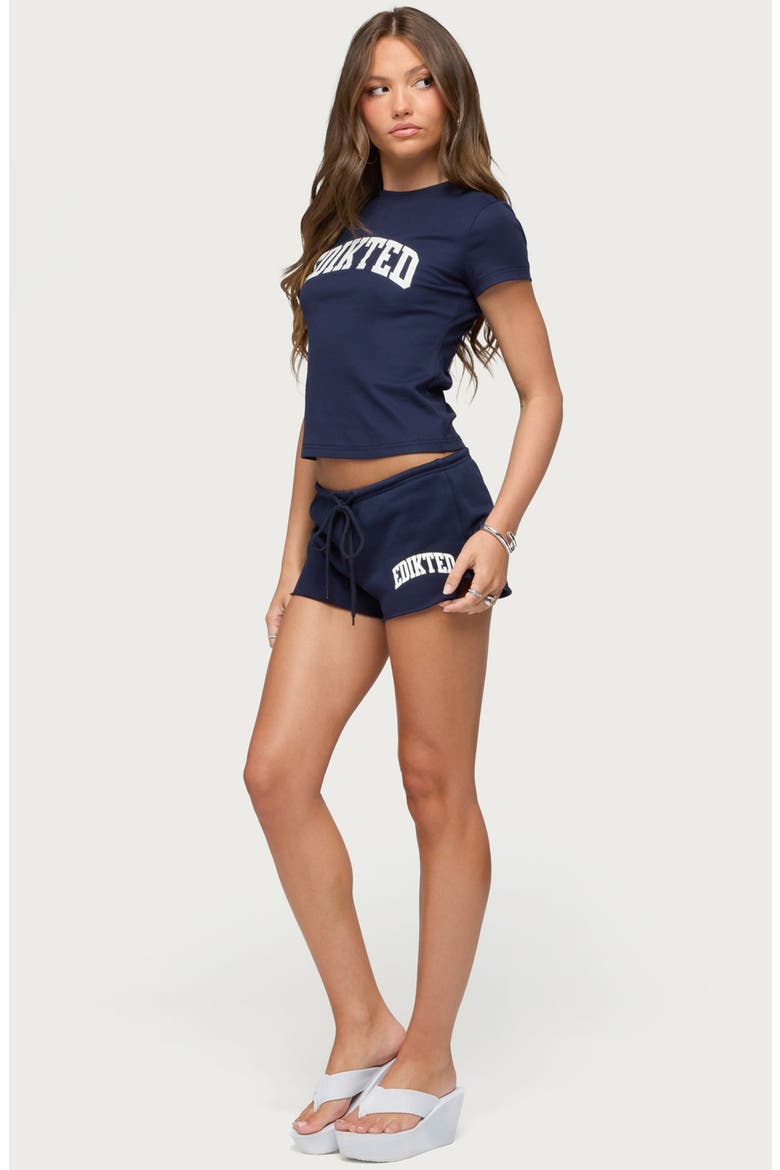 Sporty Babe Crop T-Shirt, Alternate, color, NAVY