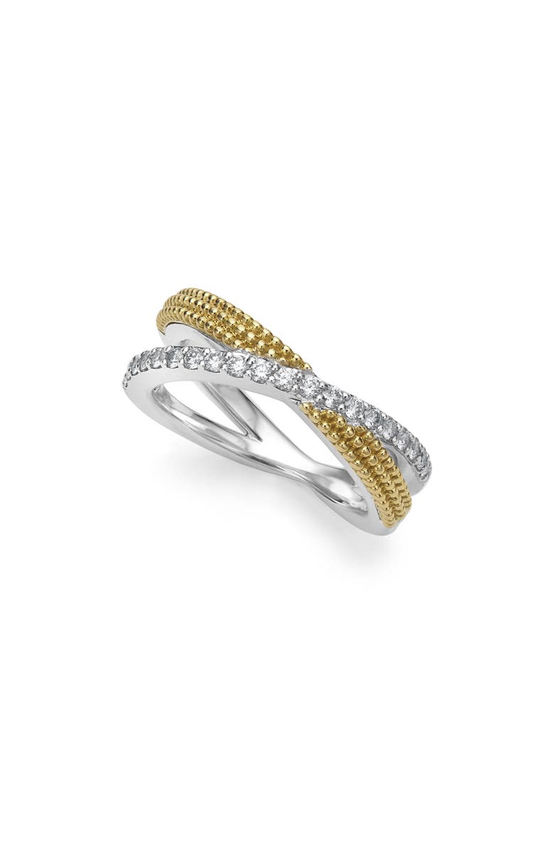 LAGOS Caviar Luxe Diamond X Band Ring, Main, color, Gold