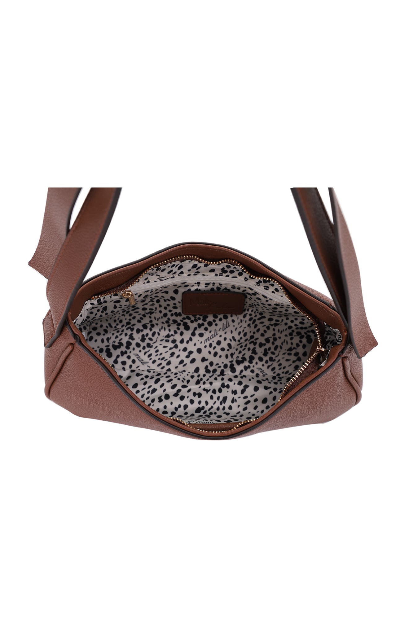 Marissa Bow Recycled Vegan Leather Shoulder Bag, Alternate, color, COGNAC