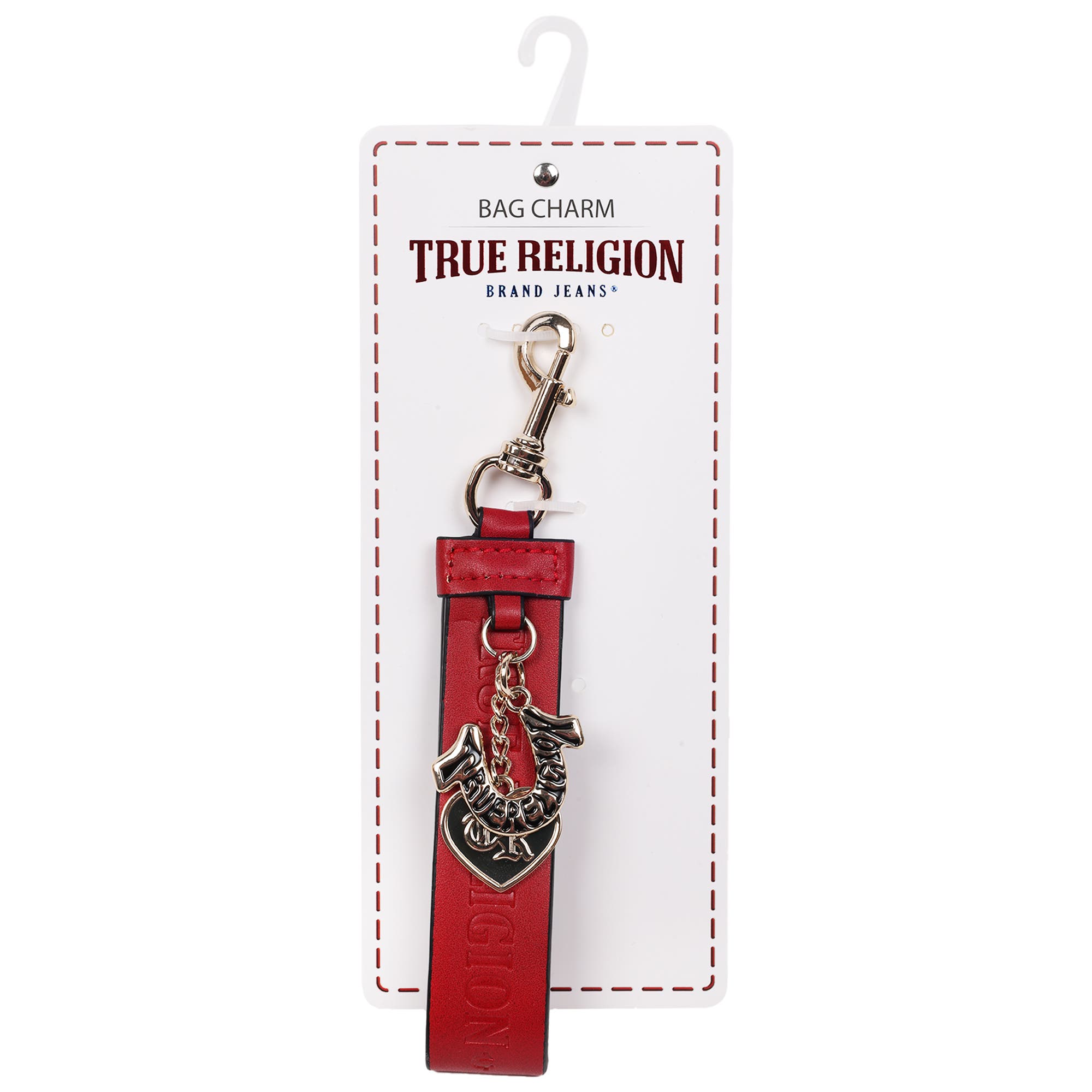 Bag Charm Keychain, Alternate, color, RED