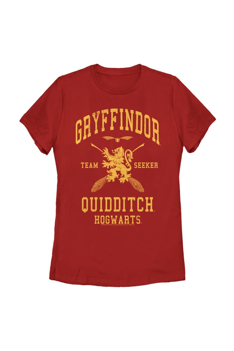 Women's Harry Potter Gryffindor Quidditch Gold Team Seeker  Graphic T-Shirt, Main, color, Red
