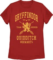 HARRY POTTER Women's Harry Potter Gryffindor Quidditch Gold Team Seeker  Graphic T-Shirt