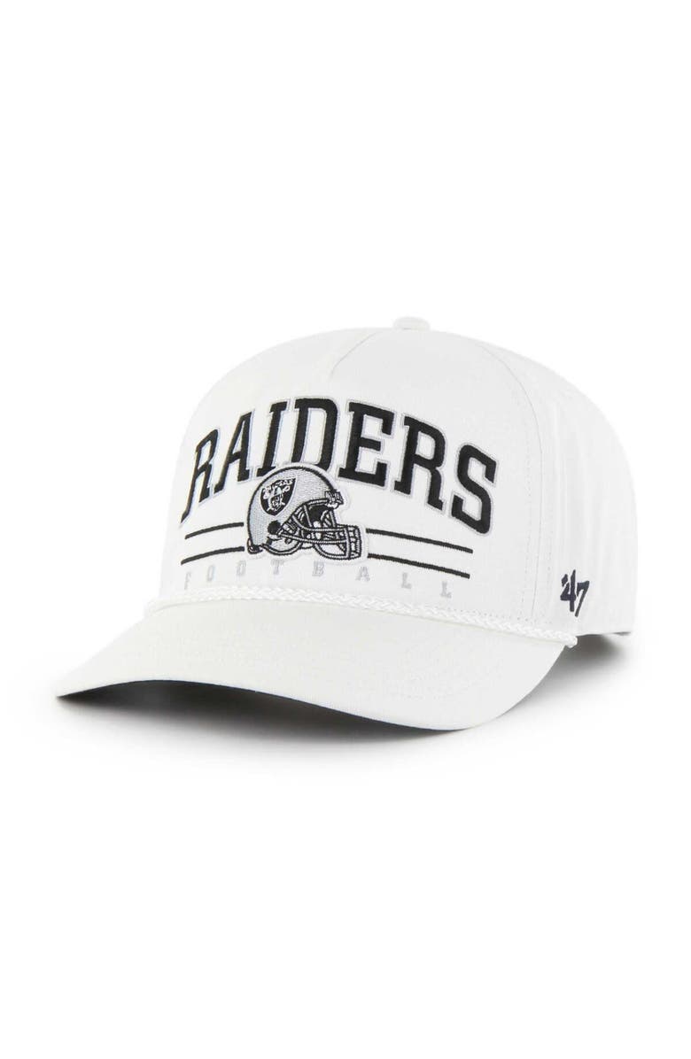 '47 Men's '47 White Las Vegas Raiders Roscoe Hitch Adjustable Hat, Main, color,