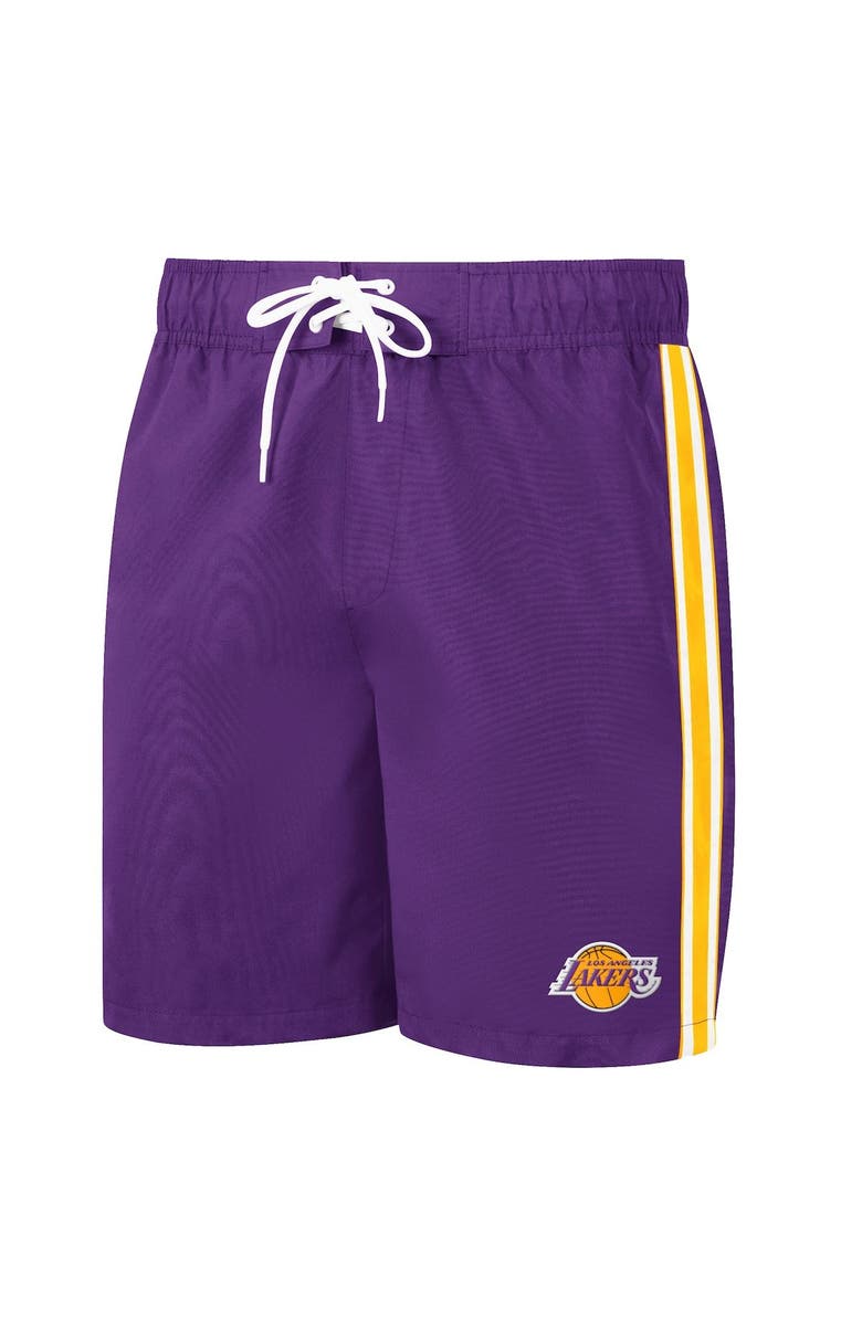 G-III SPORTS BY CARL BANKS Men's G-III Sports by Carl Banks Purple/Gold Los Angeles Lakers Sand Beach Volley Swim Shorts, Alternate, color, 