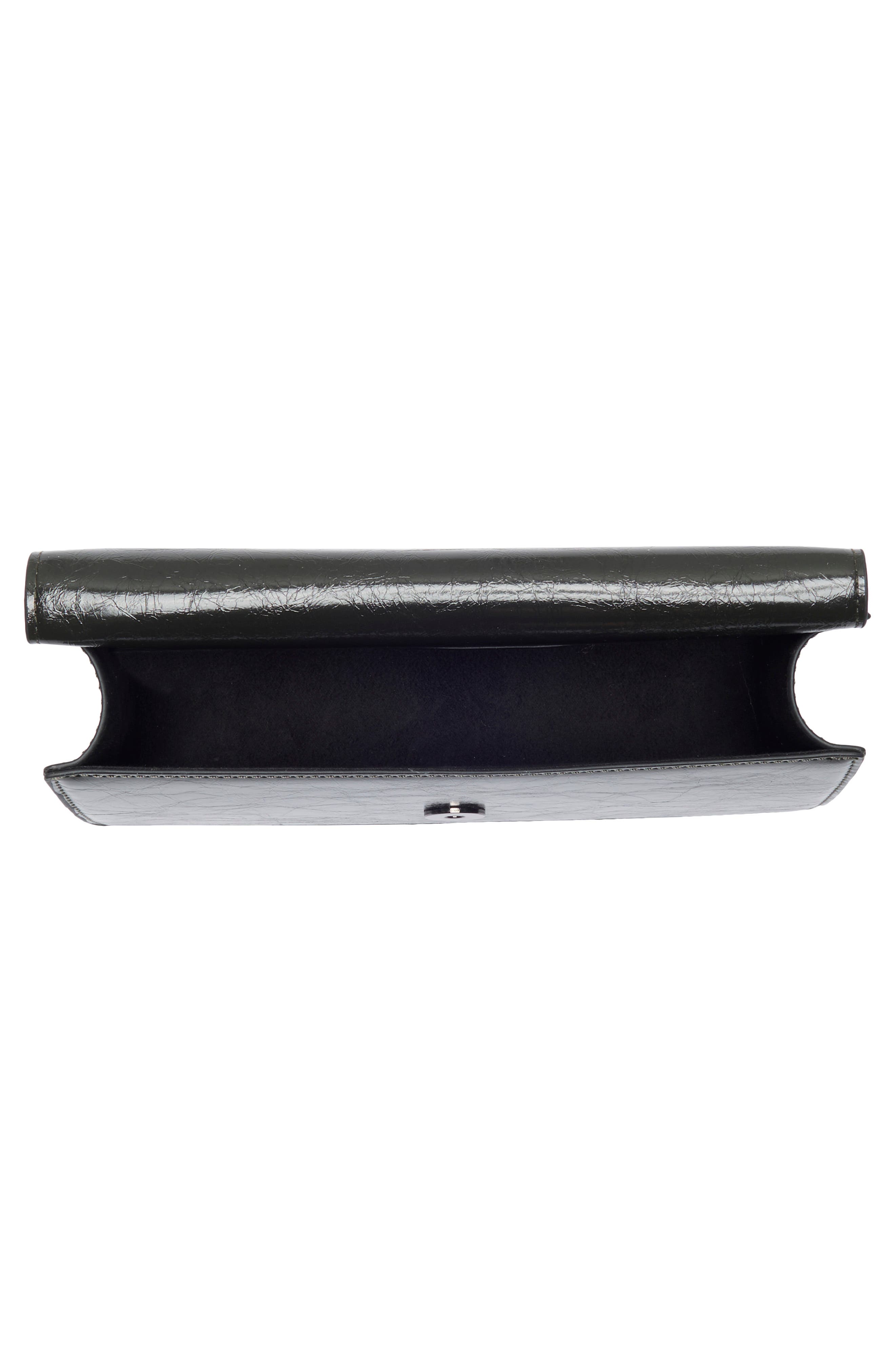 BCBG Bar Hardware Metallic Clutch, Alternate, color, Black