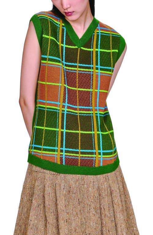 Anna Sui Plaid Sweaters Vest In Multi
