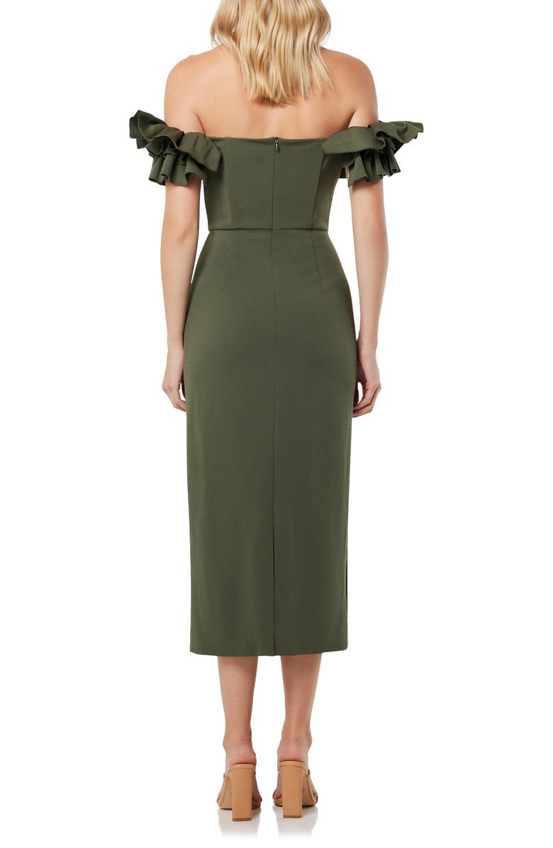 Elliatt Creole Off the Shoulder Sheath Midi Dress, Alternate, color, 