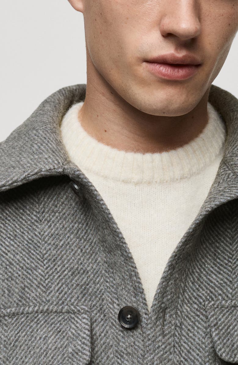 MANGO Wool Blend Overshirt, Alternate, color, 