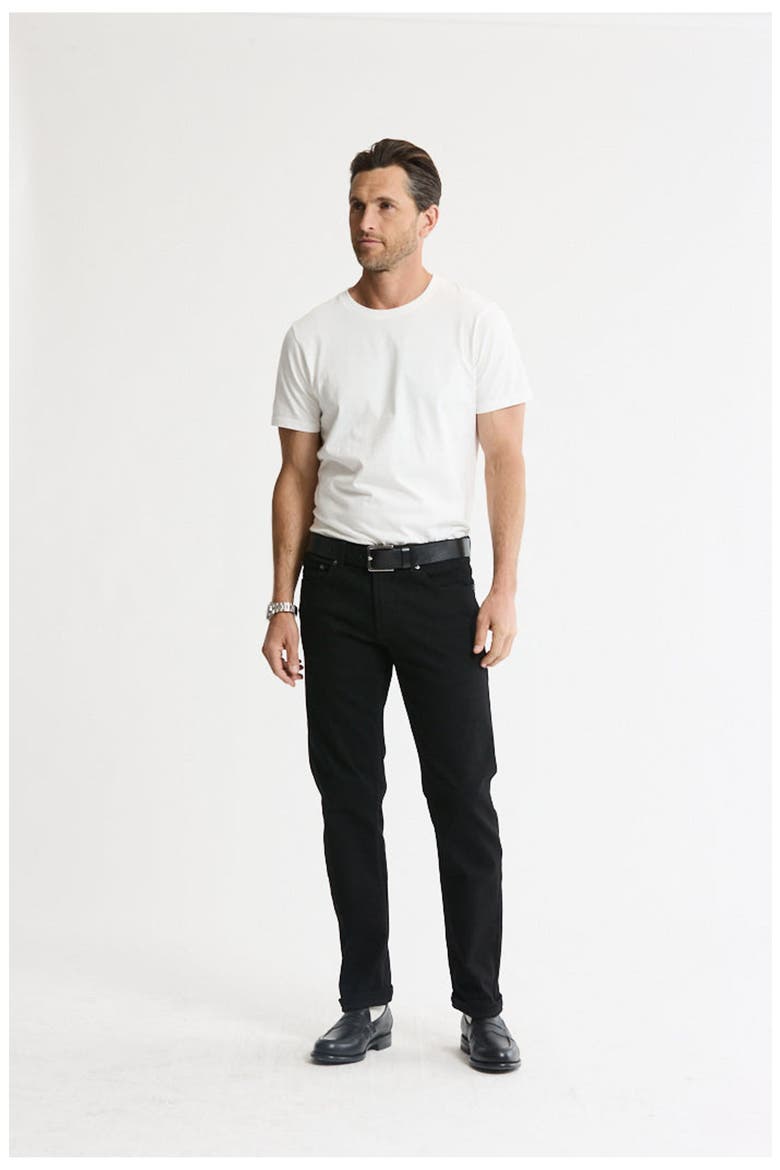 Relaxed Straight Fit 5-Pocket Denim Pants, Alternate, color, Black