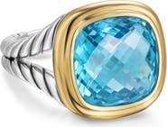 David Yurman Albion® Ring in Sterling Silver with 18K Yellow Gold & Blue Topaz, 11mm