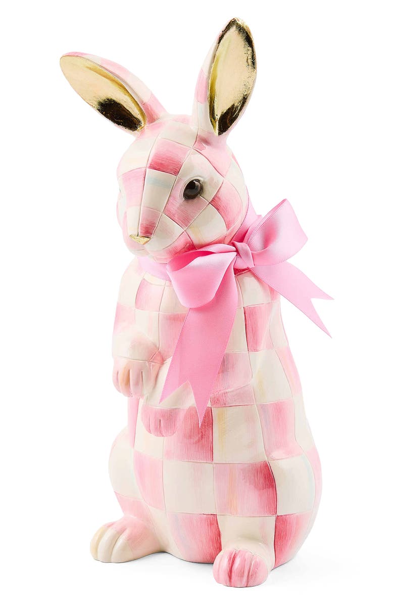 MACKENZIE CHILDS Bubblegum Check Hops Bunny, Main, color, Pink