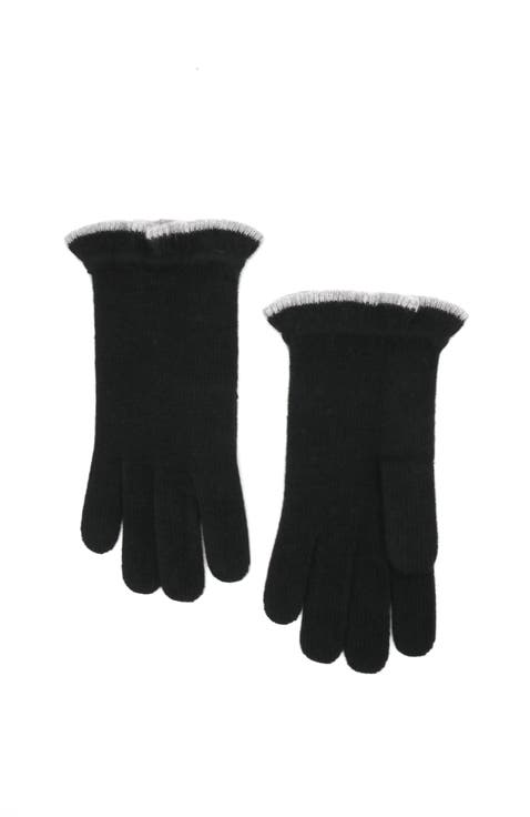 Cashmere gloves with ruffles