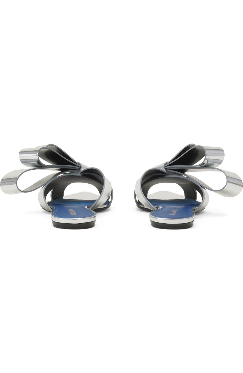 Lanvin Cadeau Mule Flats In Metallic Leather, Alternate, color, Silver