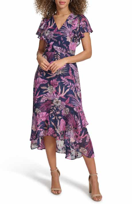 Flutter Sleeve Floral Midi Dress