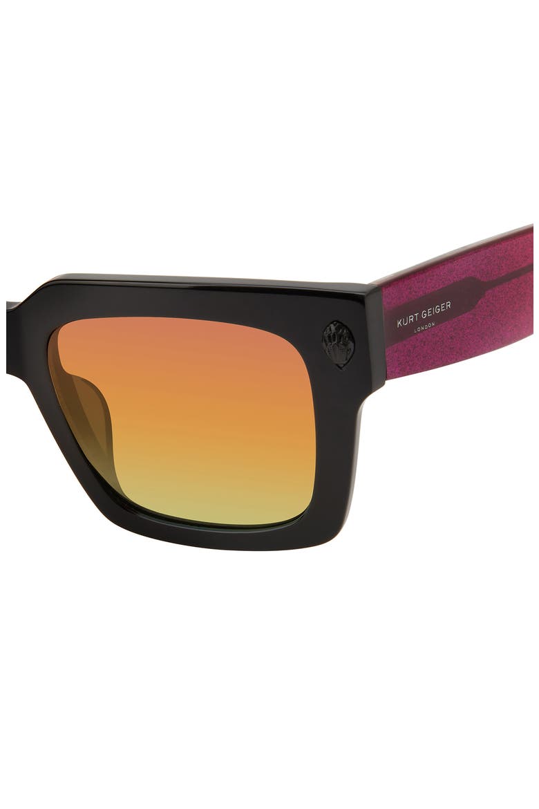 50mm Small Square Sunglasses, Alternate, color, BLACK/ RAINBOW