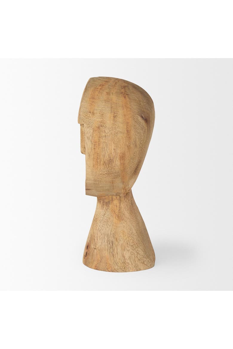 Ivan Wooden Head Sculpture, Alternate, color, Brown