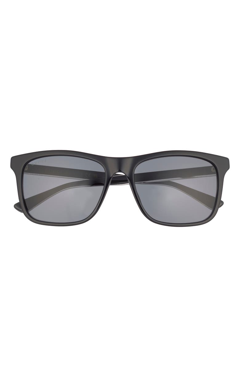 Gucci 57mm Square Sunglasses, Main, color, Black Black Grey