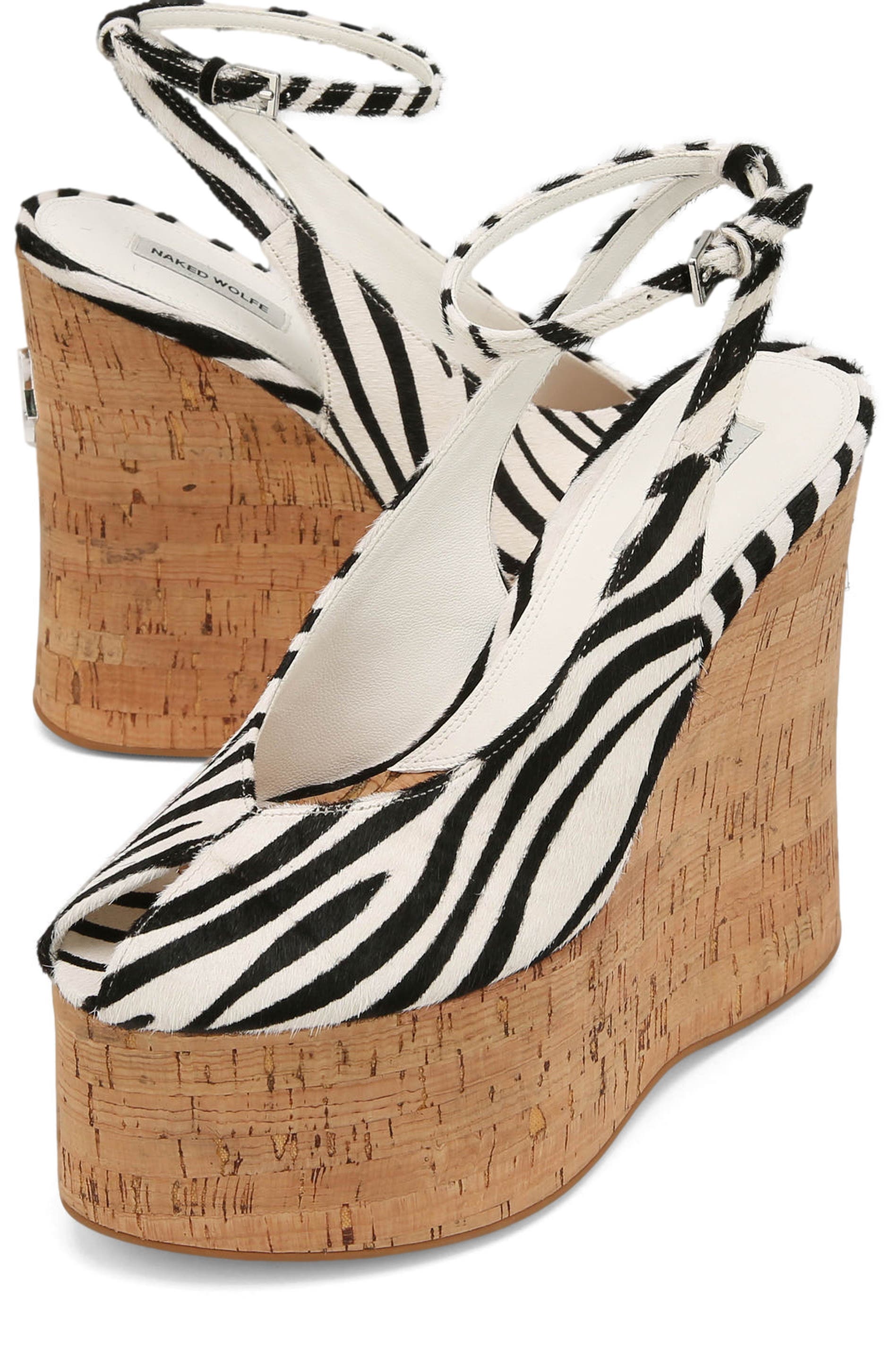 Naked Wolfe Tansy White Patent, Alternate, color, Zebra