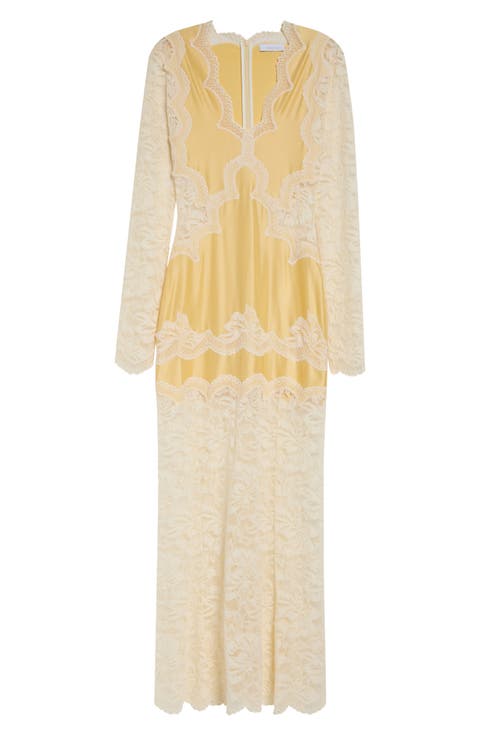 Long Sleeve Mixed Media Dress