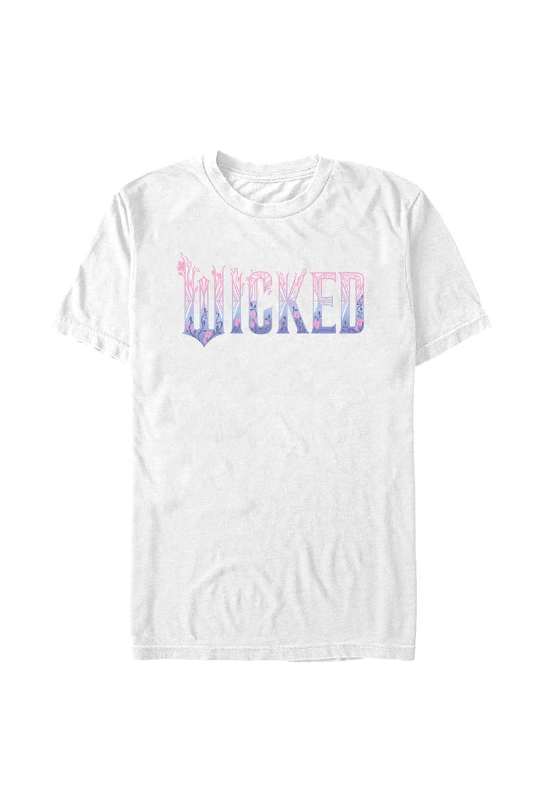 Men's Floral Pink and Purple Logo Short Sleeve Graphic T-Shirt, Main, color, White