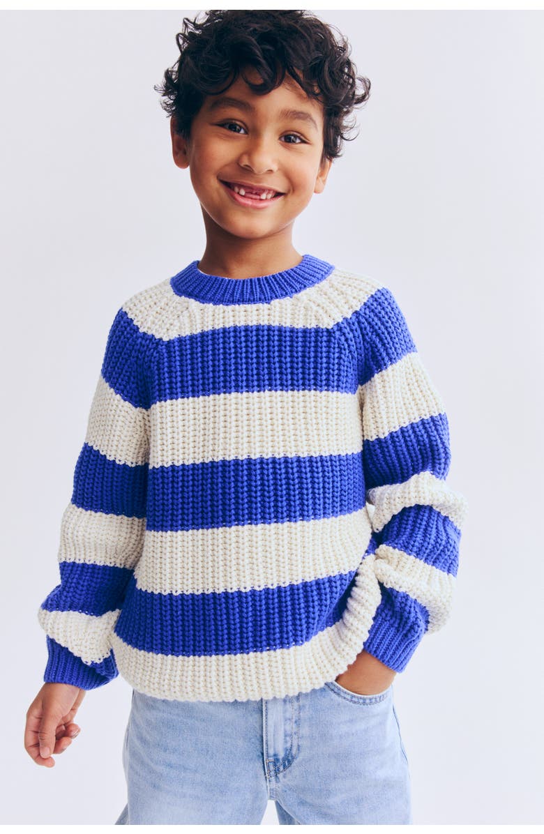 H&M Rib-knit Cotton Jumper, Alternate, color, Blue/White
