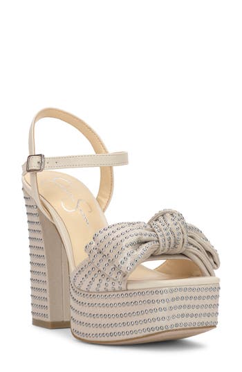 Jessica Simpson Lollien Ankle Strap Platform Sandal In Soft Ivory