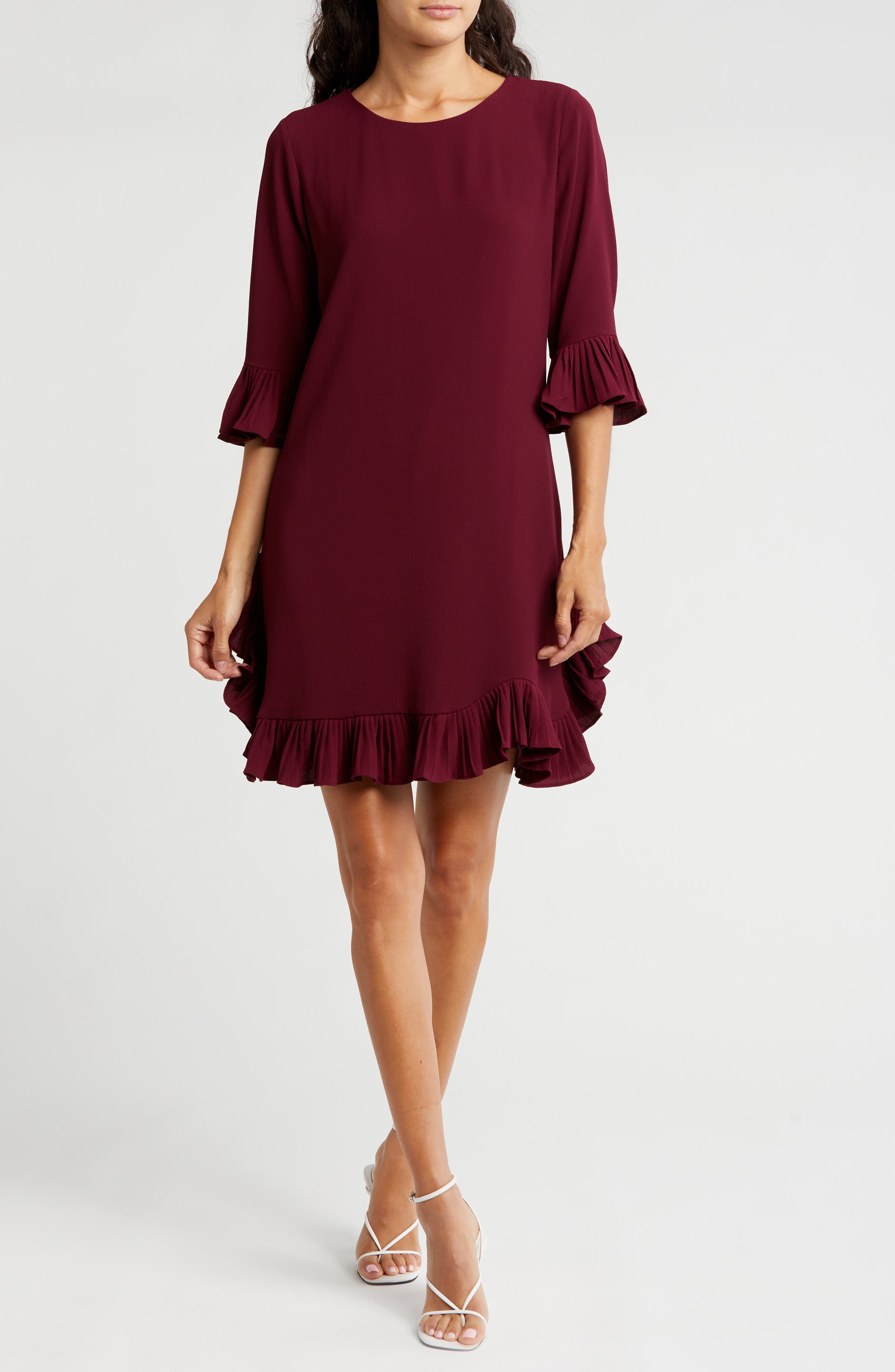 Halogen® Ruffle Trim Dress (Women) | Nordstromrack