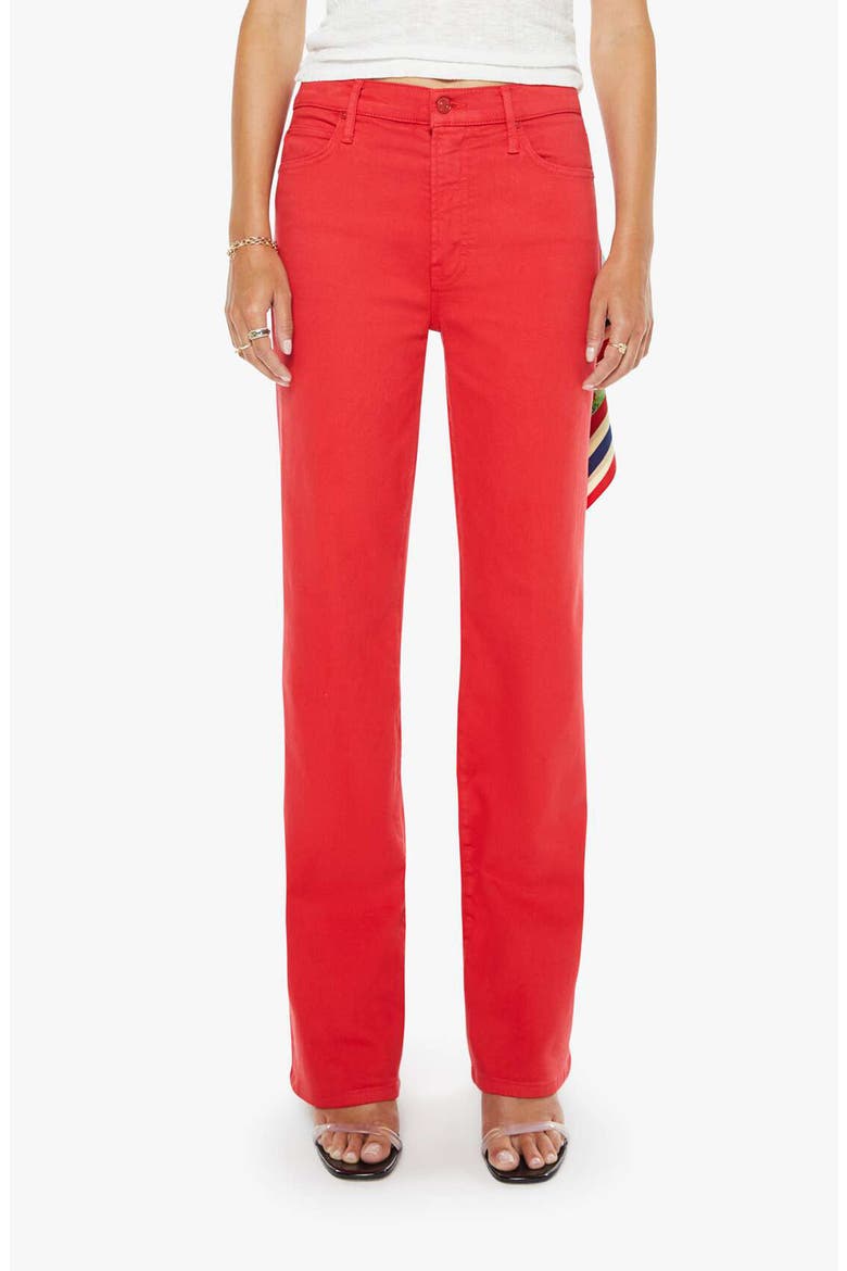 The Kick It High Waist Straight Leg Jeans, Main, color, TANGO RED