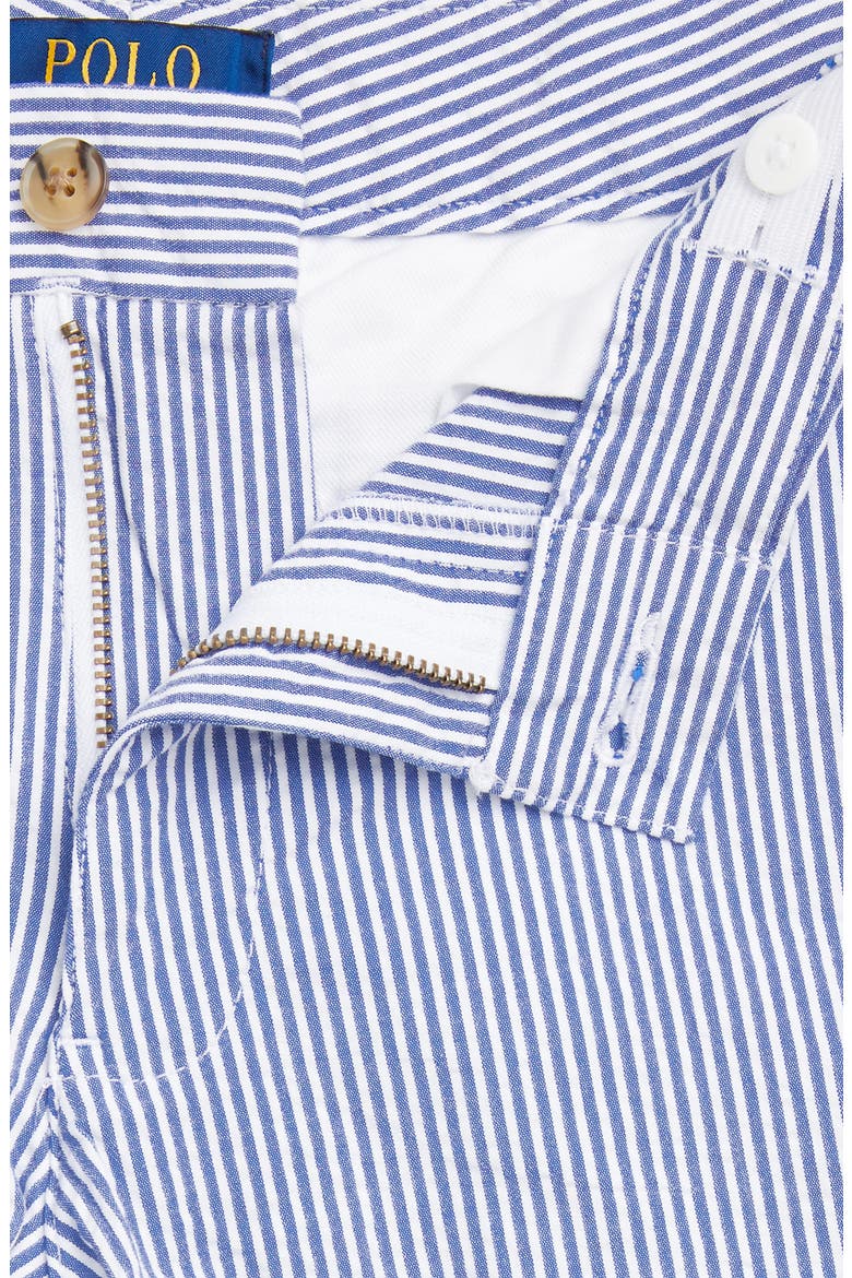 Kids' Pinstripe Flat Front Stretch Cotton Chino Shorts, Alternate, color, BLUE