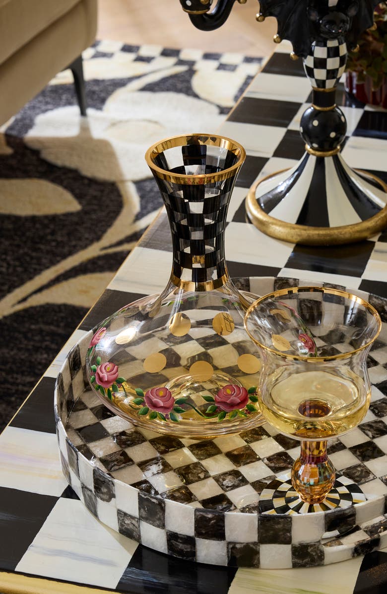 MACKENZIE CHILDS Carnival Black Wine Decanter, Alternate, color, Black