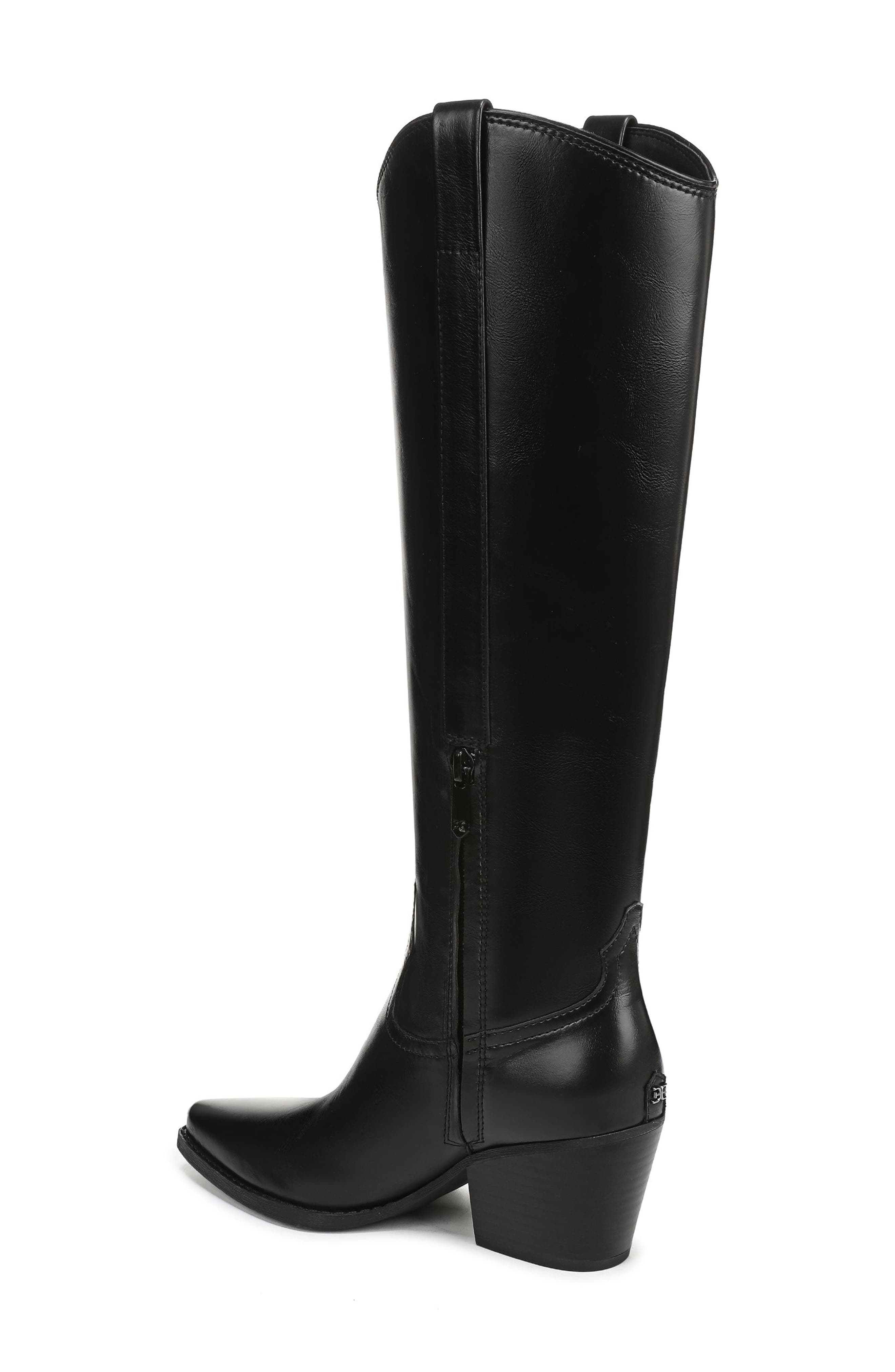 Sam Edelman Wyatt Knee High Western Boot, Alternate, color, Black