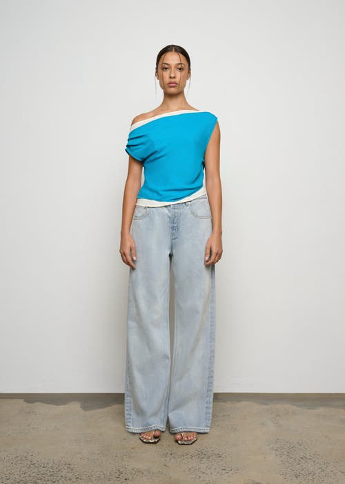 One Of Others Bardot Top In Azure/vanilla