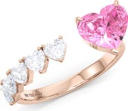 HauteCarat Floating Hearts Lab Created Diamond Ring - 2ct.