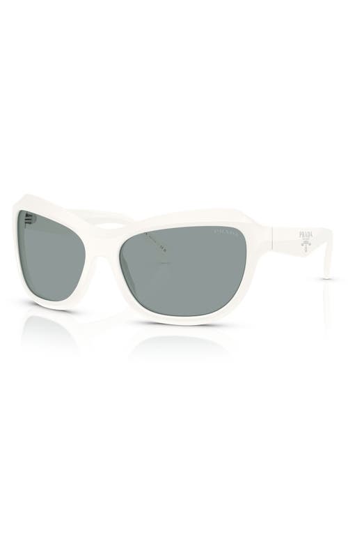 Prada 63mm Oversize Butterfly Sunglasses In Bone