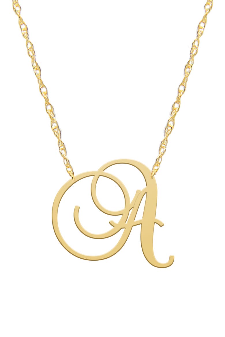 Swirly Initial Pendant Necklace, Main, color, GOLD-A