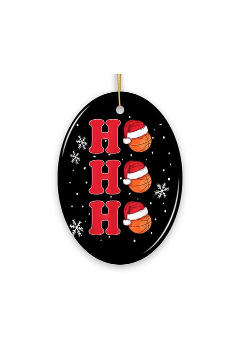 Ho Ho Ho Santa Hat Basketball Ornament