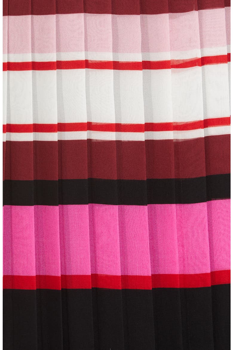 Stripe Pleat Silk Georgette Midi Skirt, Alternate, color, ROSE/ MULTICOLOR