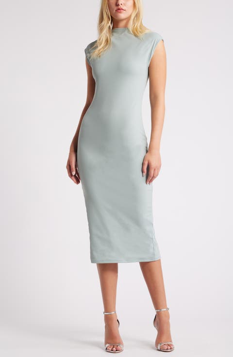 Smooth Edit Funnel Neck Midi Dress