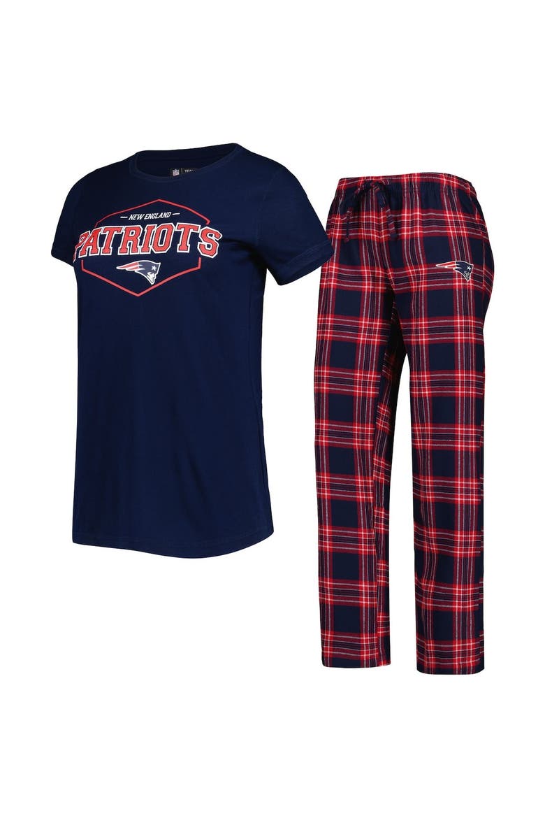 Women's Concepts Sport Navy/Red New England Patriots Badge T-Shirt & Pants Sleep Set, Main, color, Navy