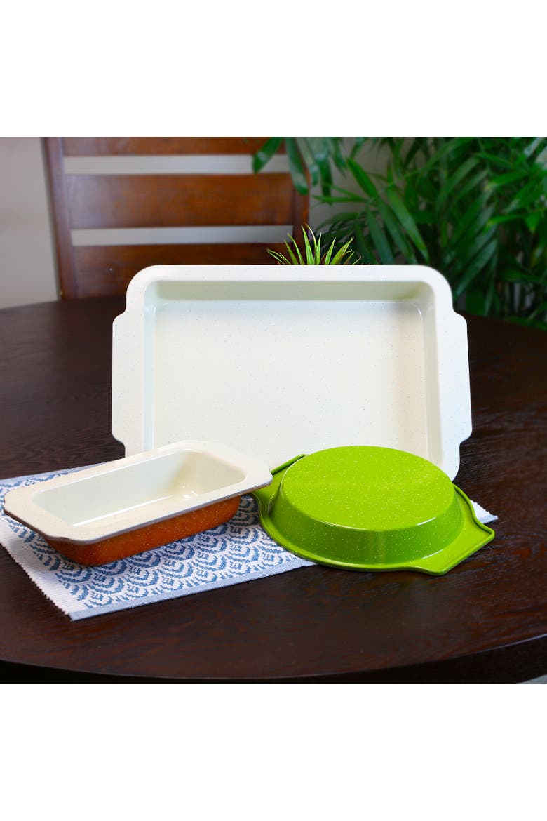 ColorSplash Imbue 3 Piece Carbon Steel Nonstick Bakeware Set, Alternate, color, Blue
