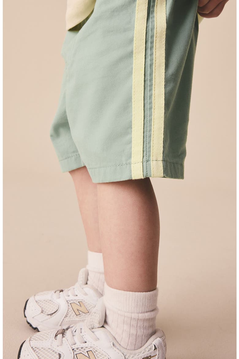 Kids' Sporty Stripe Cotton Shorts, Alternate, color, GREEN