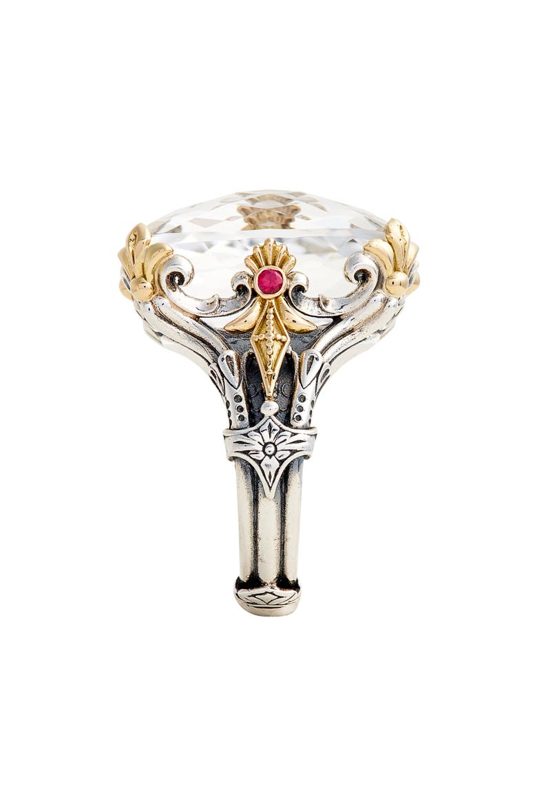 Pythia Crystal Cocktail Ring, Alternate, color, SILVER/ GOLD/ CLEAR QUARTZ