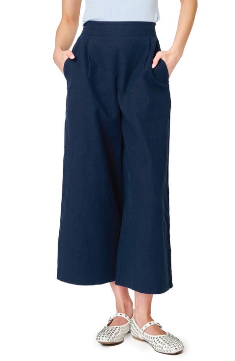 Crop Wide Leg Linen Blend Pants